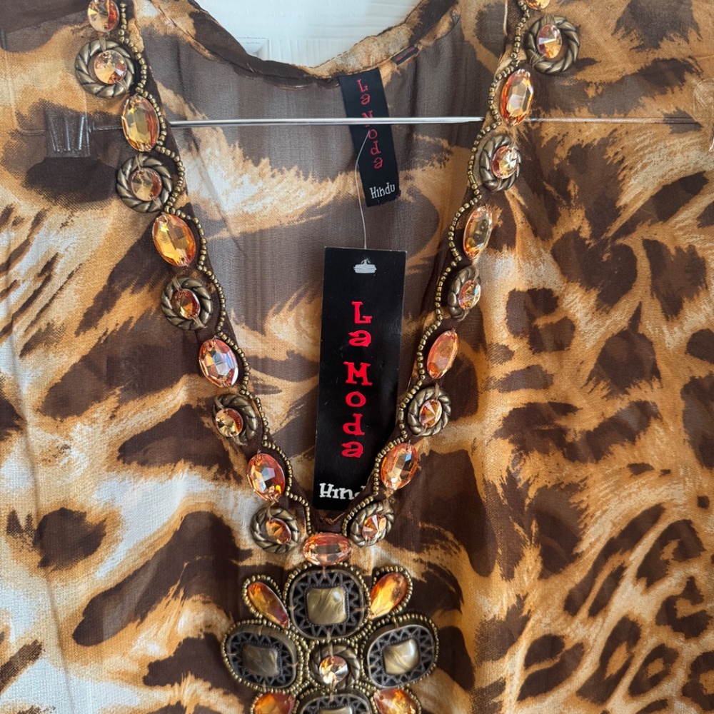 NWT La Moda animal print swim coverup - one size - Picture 2 of 4